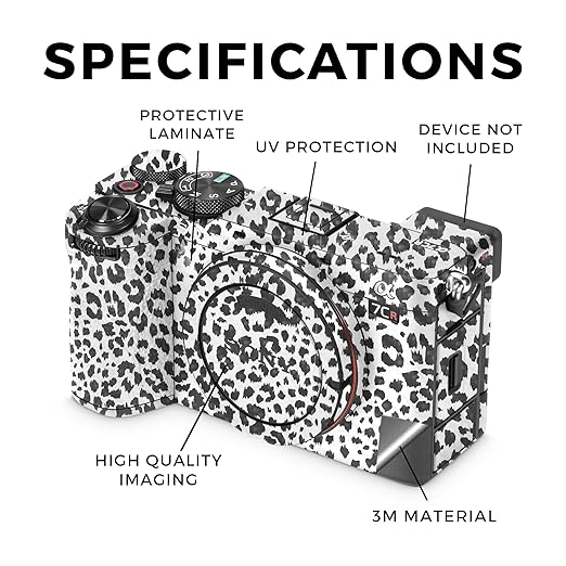 Carbon Fiber Camera Skin Compatible with Sony Alpha 7CR Camera (2023) - Snow Leopard Print - Premium 3M Vinyl Protective Wrap Decal Cover - Easy to Apply | Crafted in The USA by MightySkins