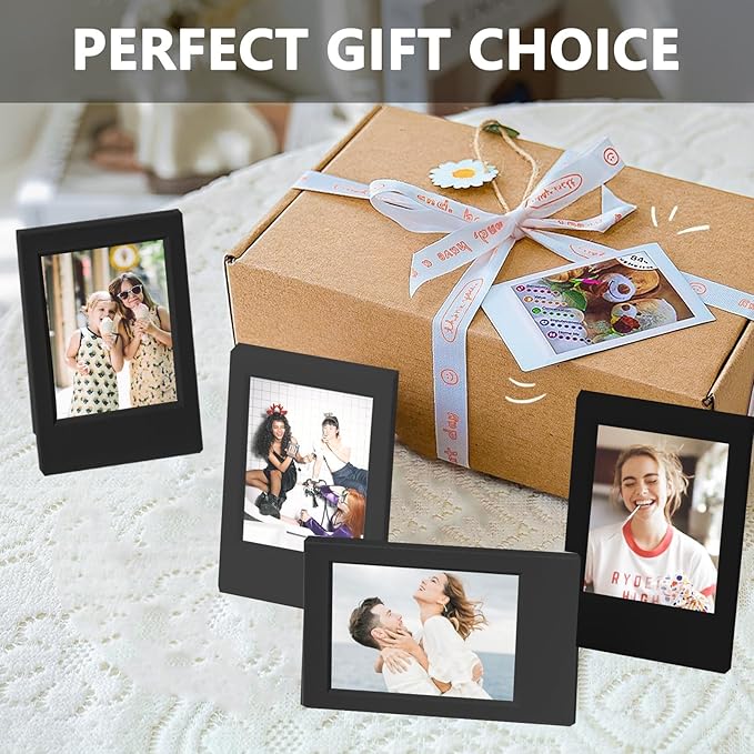 CAIYOULE Mini Photo Frame for Instax Mini 12/11/EVO/SE/8/7+/99 3 inch instant mini Film-Classic for Polaroid 2.15x3.4 inch Picture Frame-Black (10 Pack)