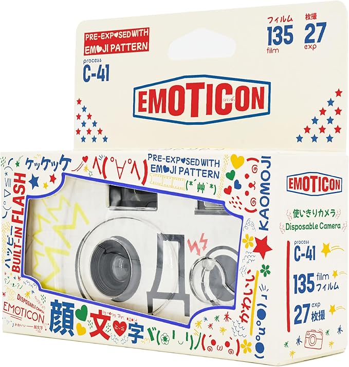 Retocolor Emoticon 400 35mm Disposable Film Camera 27EXP, ISO400, Color Negative Film, Focus Free, Easy to Use, Built in Flash, Single Use (Film and Battery Included)