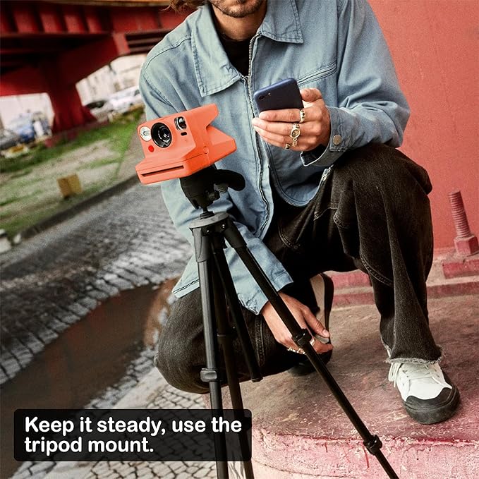 Polaroid Now+ 3rd Generation i-Type Instant Camera + 8 i-Type Color Film Bundle, Bluetooth Connected App Controlled, Coral, Polaroid Camera Bundle with a Lumintrail Lens Cleaning Cloth