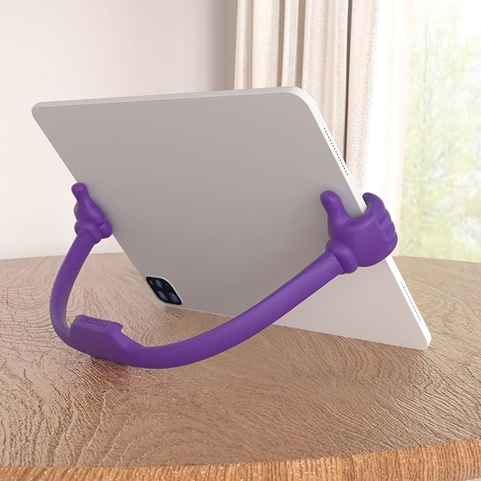 Honsky Adjustable Tablet Stand, Portable Phone Holder for Desk Bed - Multi-Angle Drawing Stand Compatible with All Tablets (Purple)