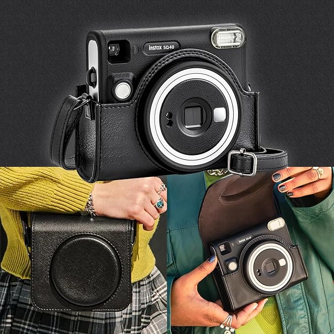 Fujifilm Instax Square SQ40 Instant Camera Black + 20 Instax Film Prints + More