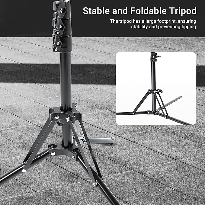 Rechargeable Ring Light with Stand for Video Recording, Dimmable Lighting Tripod for iPhone, Square Light with Phone Holder for Content Creators, Selfie, Makeup, Live Streaming, TikTok