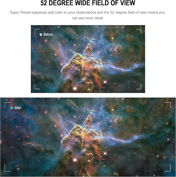 Astromania Telescope Eyepiece Set 1.25 Inch Super Plossl Eyepiece Set 7.5mm 12.5mm 32mm, 5 Element Fully Multi Coated Metal 52 Degree Apparent Field, Telescope Accessory Set for Astronomy Telescope