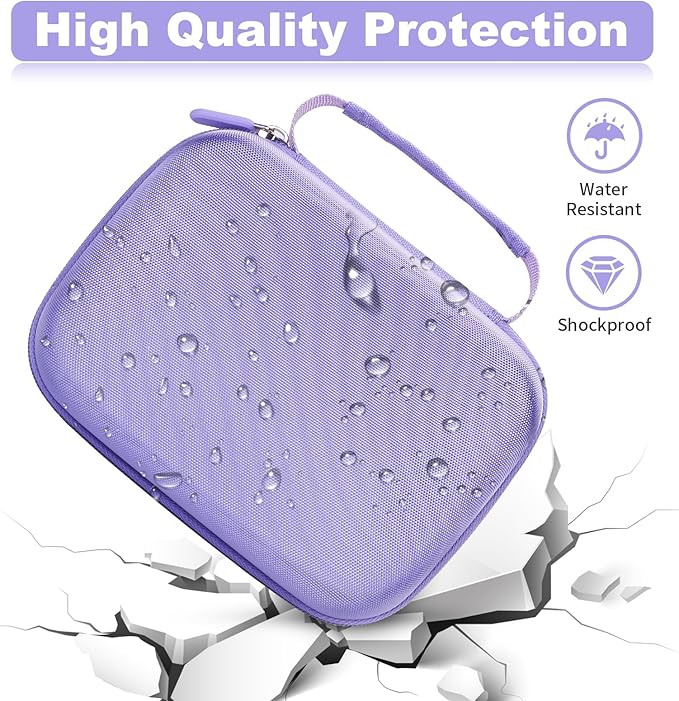 Hikkon Camera Case Compatible for ESOXOFFORE/Upgrade/Dylanto/Yehtta/HiMont/CAMCLID Kids Instant Print Camera Toy,Portable Digital Camera Storage Holder Organizer Bag (Case Only) - Purple