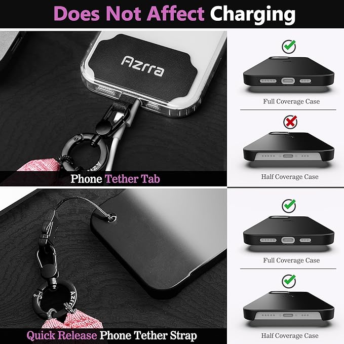 Azrra Adjustable Crossbody Phone Lanyard: Universal Crossbody Phone Strap Adjustable Cell Phone Lanyard for iPhone Samsung