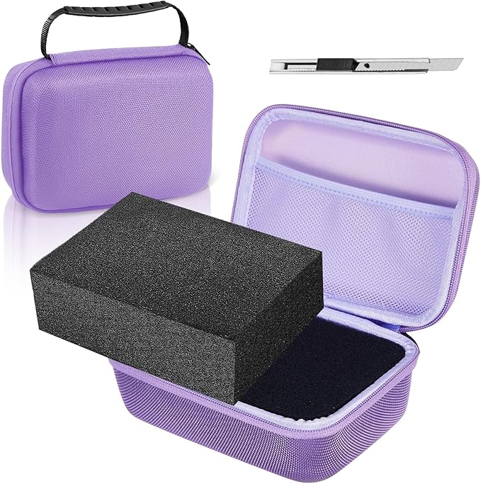 Relaxweex EVA Hard Case with Customizable Foam 13.5 x 9.8 x 5.5 Inch Protective EVA Carrying Case Shockproof Outdoor for Camera, Digital Products, Electronic Instruments with Knife, Purple
