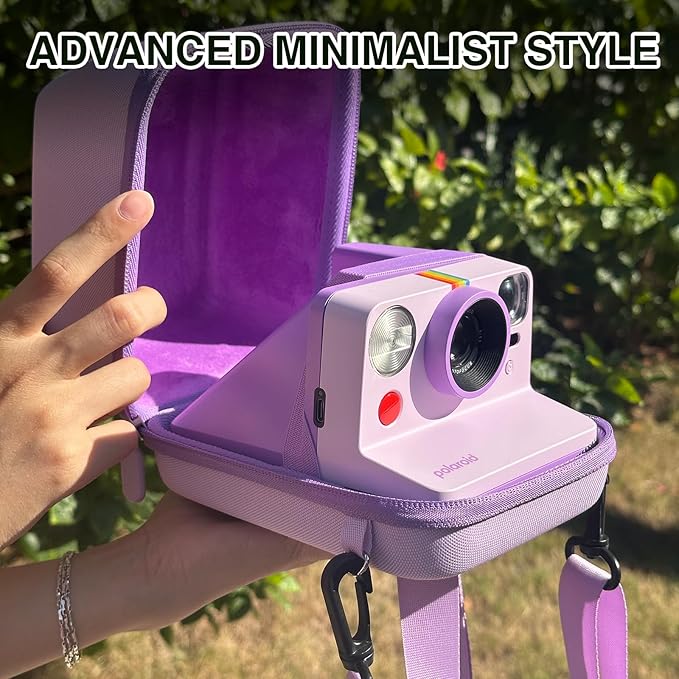 WOGOZAN Protective Case for Polaroid Now 2nd/3rd, Now+ Gen 2/3rd, I-Type, OneStep+, Onestep 2, FILP, Instant Film Camera - Hard Shell Camera Case with Adjustable Shoulder Strap (Purple) (No Camera)