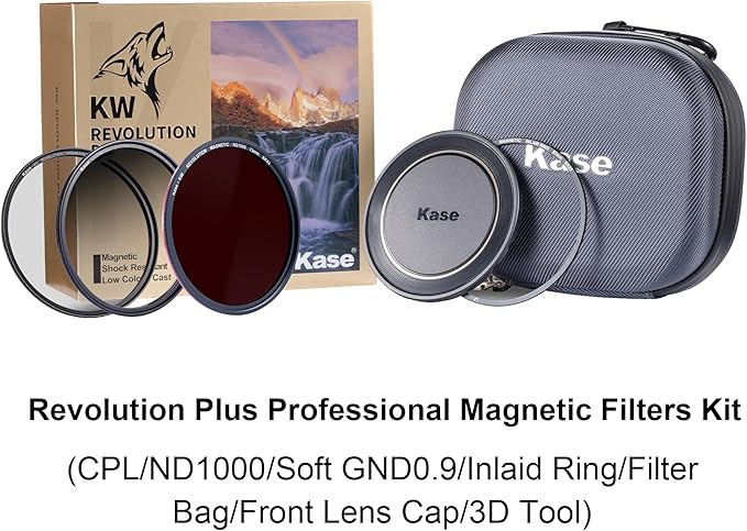 Kase 112mm Wolverine Revolution Plus Magnetic Filters Pro Kit for Nikon Z 14-24mm f/2.8 S Lens, Includes CPL ND1000 Soft GND0.9 Lens Cap & Filter Bag, Shockproof Optical Glass & & Color Coded Rings