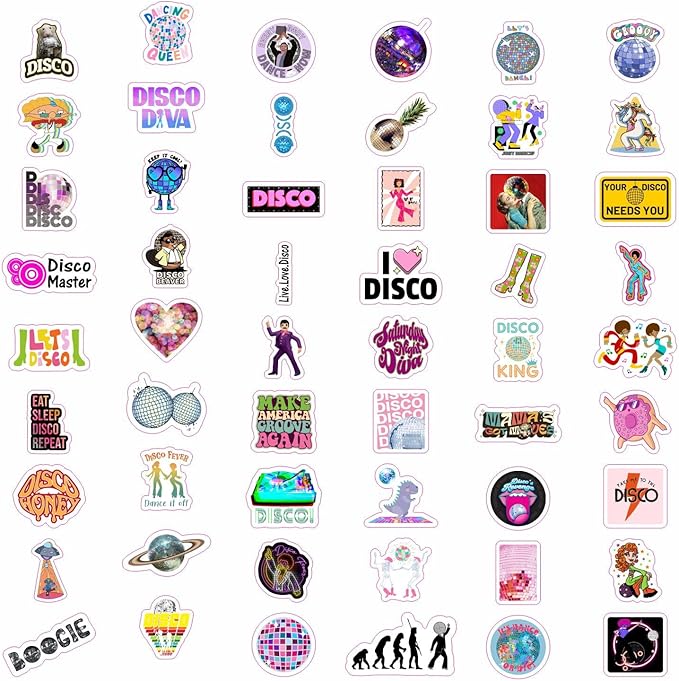BulbaCraft 100Pcs Disco Stickers, Disco Ball Stickers, Discoball Decorations, Gifts for Women & Men