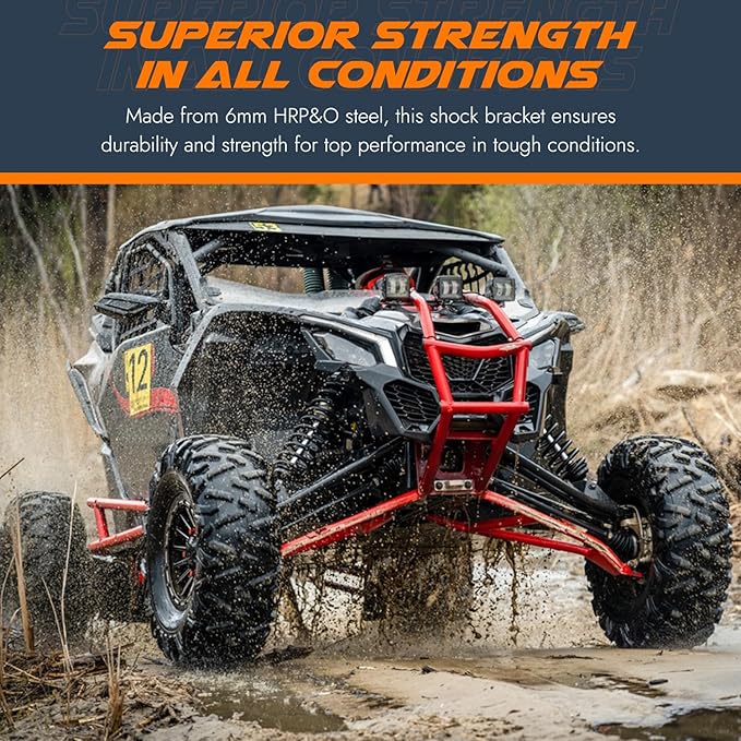 3” Shock Bracket – 6mm HRP&O Steel, 1/2" Bolt Hole, Fits 1.75"–3" Tube – Universal Shock Mount for Custom Off-Road & Performance Suspension Systems – 2 Pack.