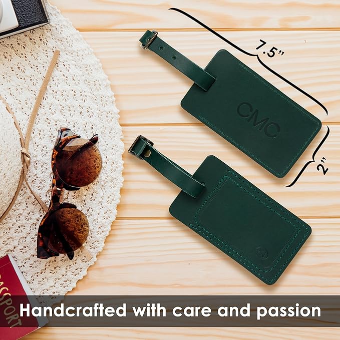 Northwind Personalized Leather Luggage Tag – Made in USA - Custom Monogrammed Travel Bag Tag, Handmade Premium Leather with Secure Strap, Durable Travel Accessory Gift for Men Women Travelers
