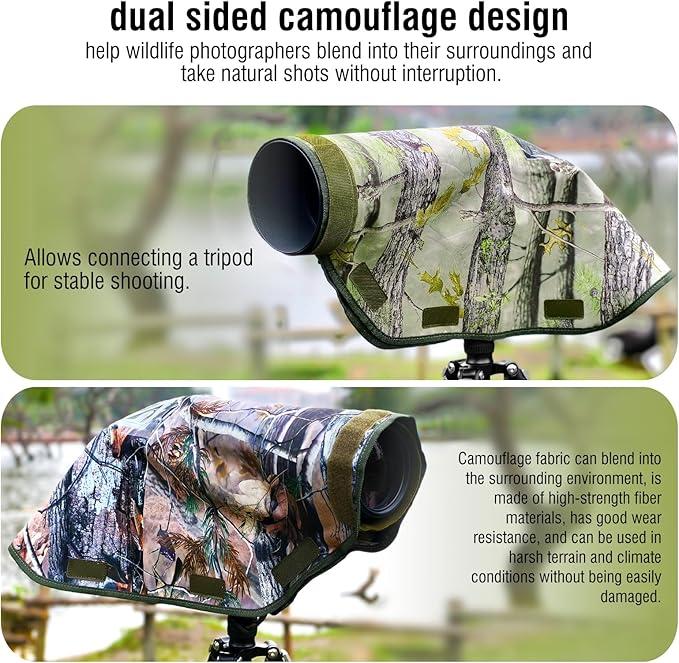 Camera Rain Cover with Openable Viewing Window & Strap Mountable Design,Waterproof Camera Raincoat Sleeve Protector (XXL)