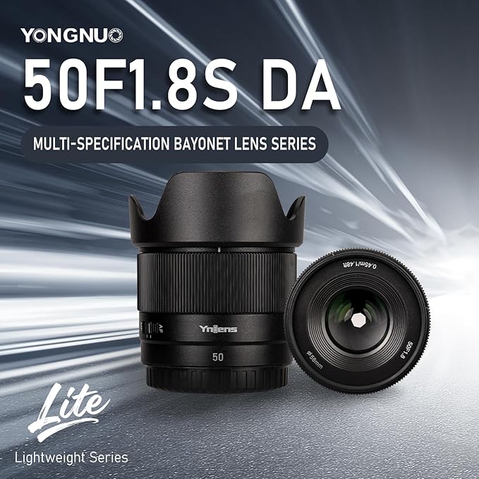 YONGNUO E Mount Lens, APS-C Frame Lenses for Sony E Mount, STM Auto Focus Prime Lens,35mm-50mm f/1.8 Lens for Sony ZV-E1, A1, A7RV, A7RIV, A7RIII, A7RII, A7R, A7IV, A7III, A7SIII, A7II (50mm F1.8)