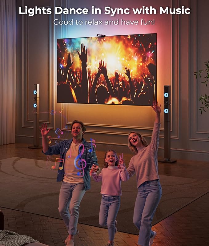 TV LED Backlight 20ft - LED Lights for TV for 55-85'' RGB Strip Lights Cuttable with Smart App Control Game & Music Sync Color Changing Light for Home Decor