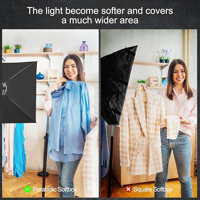 WELLMAKING Rectangular Softbox 60 x 90cm/23.6" x 35.4", Studio Soft Box with Diffusers/Honeycomb Grid/Bag,Compatible with Bowens Mount Light for Portrait or Product Photography Studio Flash Monolight