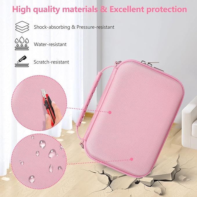 Hard Travel Case for Sony ZV-1F / ZV-1 / ZV-1 II Digital Camera, Protective Cases Bag Fits Vlogger Accessory Kit Tripod and Microphone, Extra Zipper Pocket fit Battery Charger, Pink