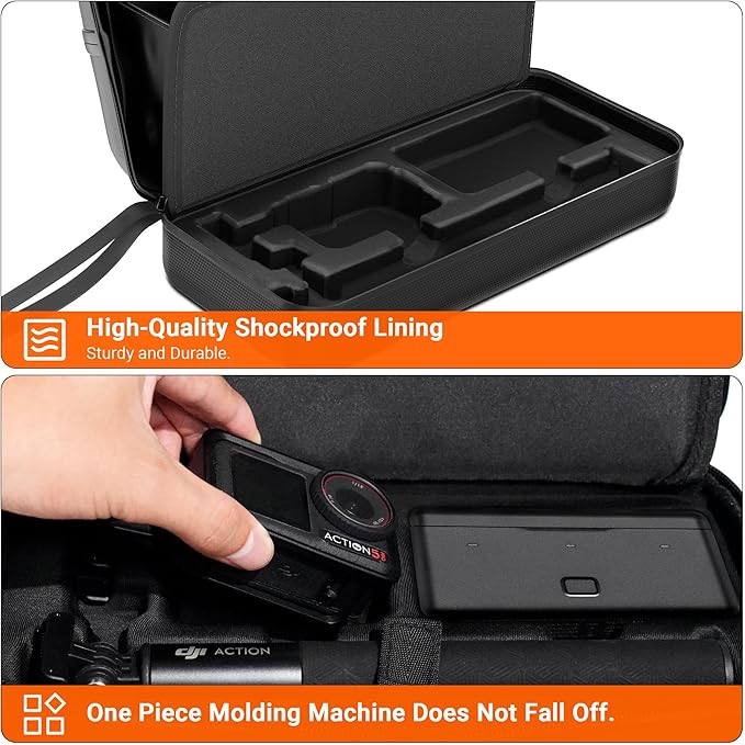 CYNOVA Carrying Bag for DJI Osmo Action 4/5 Pro, PU Storage Protective Bag for DJI Osmo Action 4/5 Pro Adventure Combo Accessories, Protective PU Storage Accessories