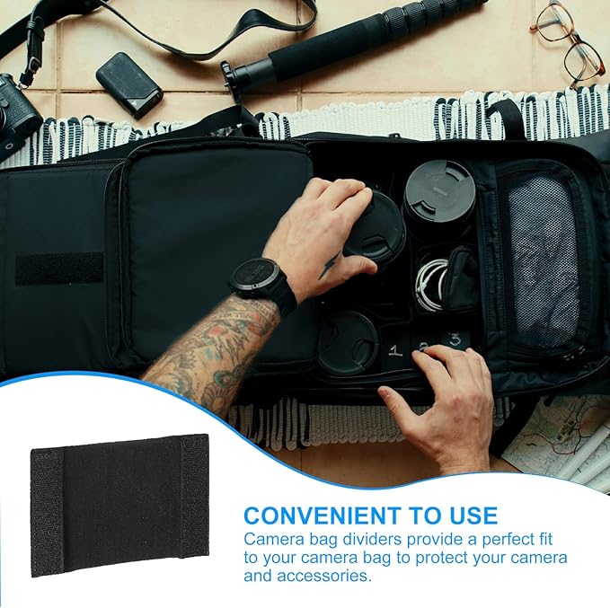 PATIKIL Camera Bag Divider, 2Pcs 5.51"x3.78"x0.55" Shockproof Camera Bag Inserts Separator Pad Protective Lens for Nikon Camera DSLR Protect Bag Organizer Universal Divider Cushion, Black