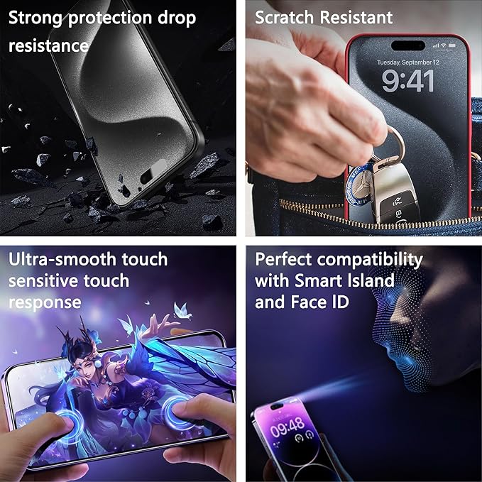 CHISHA 2-Pack Matte Screen Protector for iPhone 12 Pro Max — Anti-Glare, 9H, Auto Dust Removal