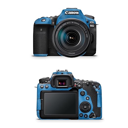 Glossy Glitter Camera Skin Compatible with Canon EOS 90D Camera (2019) - Solid Blue - Premium 3M Vinyl Protective Wrap Decal Cover - Easy to Apply | Crafted in The USA by MightySkins