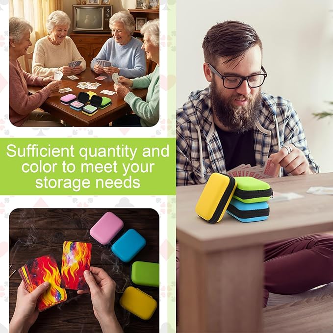 Jexine 8 Pieces Card Case Compatible with Mtg Travel Games Cards Games Playing Case Deck Game Playing Storage Box Carrying Holder (Morandi Colors)