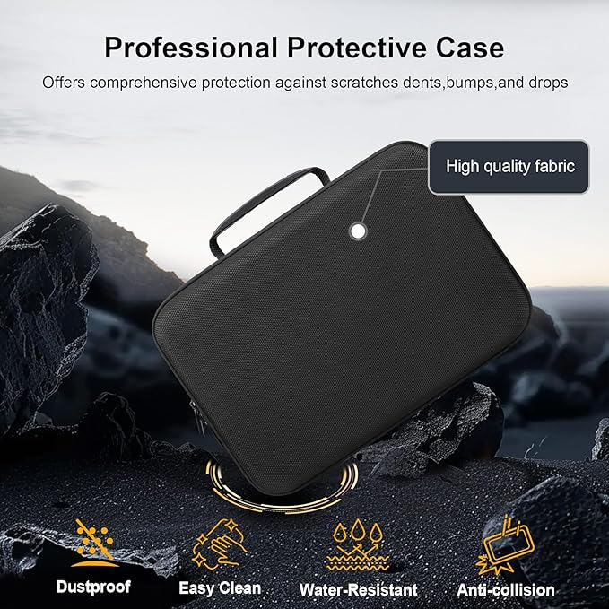 RAIALL Camera Case for Canon EOS Rebel T7/R50/R50V/R100/R6 Mark II/R5/ R8/R10/RP/R7/Sony/Nikon D7500 DSLR Camera, Lens, Tripod, Hard Protective Travel Bag with a Shoulder Strap and 5 Dividers, Black