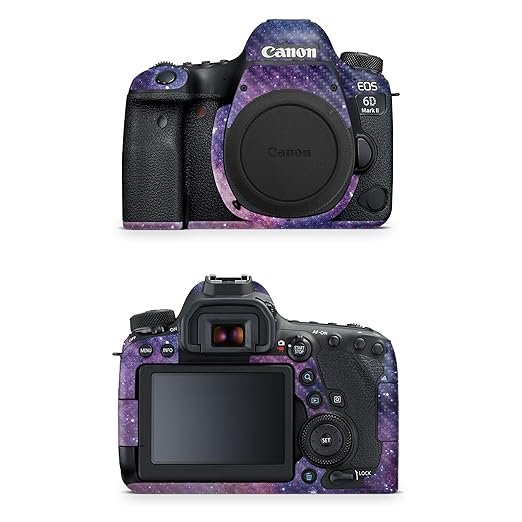 Carbon Fiber Camera Skin Compatible with Canon EOS 6D Mark II Camera (2017) - Violet Stars - Premium 3M Vinyl Protective Wrap Decal Cover - Easy to Apply | Crafted in The USA by MightySkins