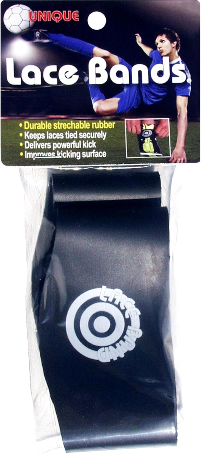 Unique Sports Lace Bands Black Soccer Cleat Lace Cover (6 Pair)