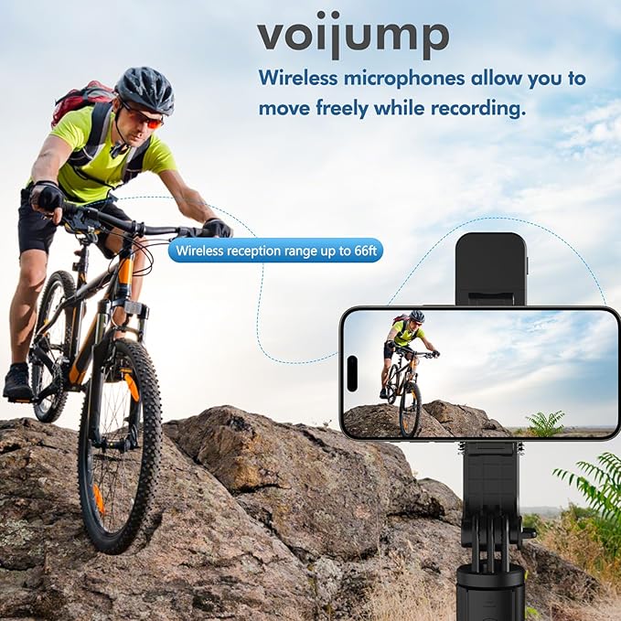 Professional Wireless Microphone for iPhone,iPad,Android, Lavalier Lapel Mic for Video Recording, Mini Mic Crystal Clear Recording with USB-C for Content Creators Vlog YouTube Tiktok Podcast Interview