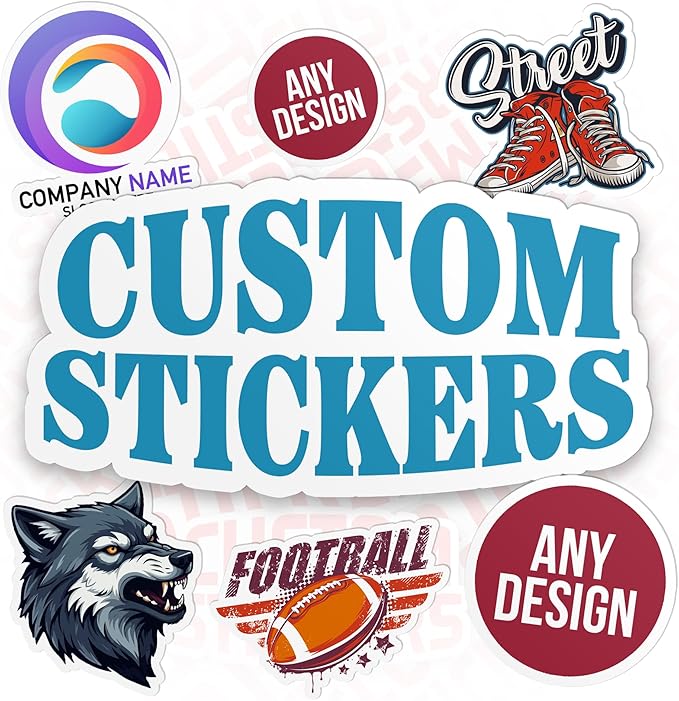 Custom Sticker with Your Image Photo Text or Logo Decal Labels, Personalized Safe Label for Business Logo Image Stickers Waterproof Die-Cut Vinyl Stickers for Water Bottle Laptop Hardhat Sticker