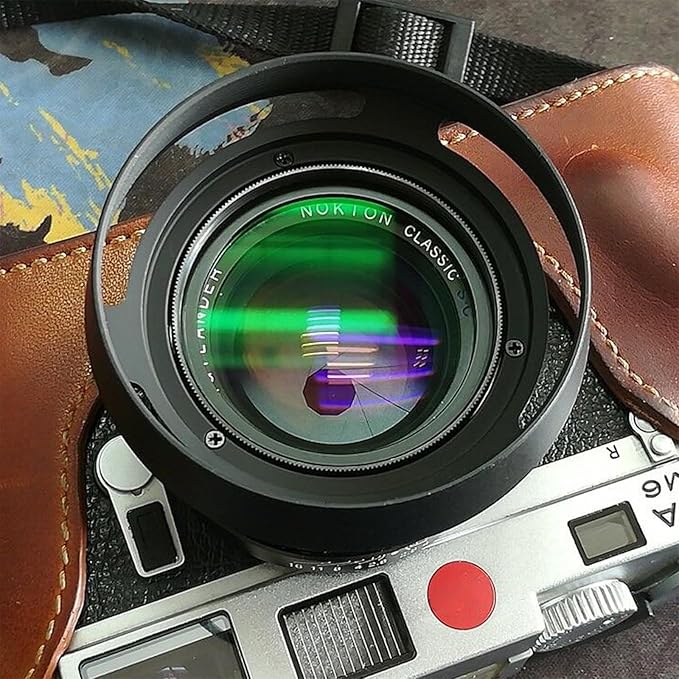 Haoge LH-ZV05 Round Metal Lens Hood for Carl Zeiss Biogon T* 2/35 35mm f2 ZM, C Biogon T* 2.8/35 35mm f2.8 ZM, Planar T* 2/50 50mm f2 ZM; Voigtlander NOKTON Classic 35mm f1.4 VM, 40mm f1.4 VM as LH-6