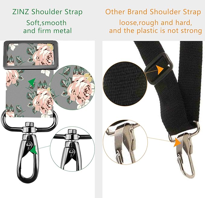 ZINZ Shoulder Strap 58" Ultra-Thick Fixed Padded and Adjustable Buckles Crossbody Strap for Briefcase Laptop Bag Luggage