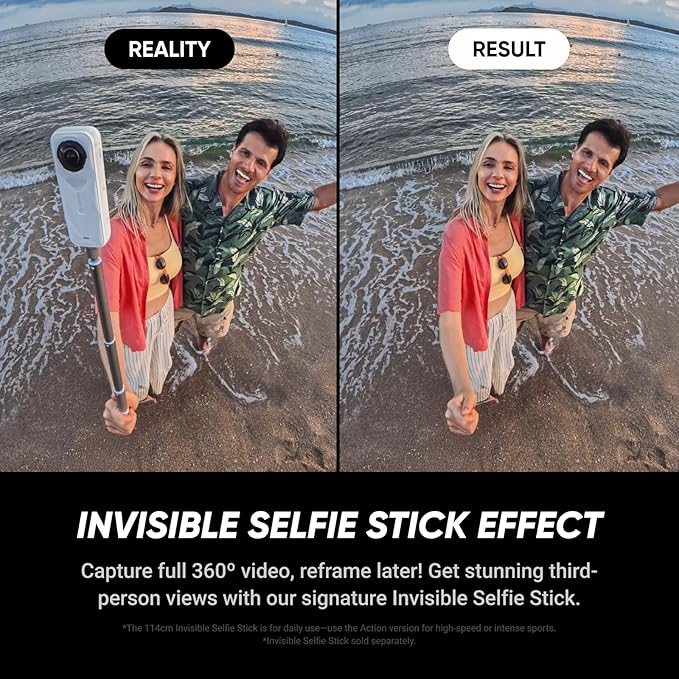 Insta360 X5 Essentials Bundle Satin White - Waterproof 8K 360° Action Camera, Leading Low Light, Invisible Selfie Stick Effect, Rugged and Replaceable Lens, 3-Hour Battery, Built-in Wind Guard