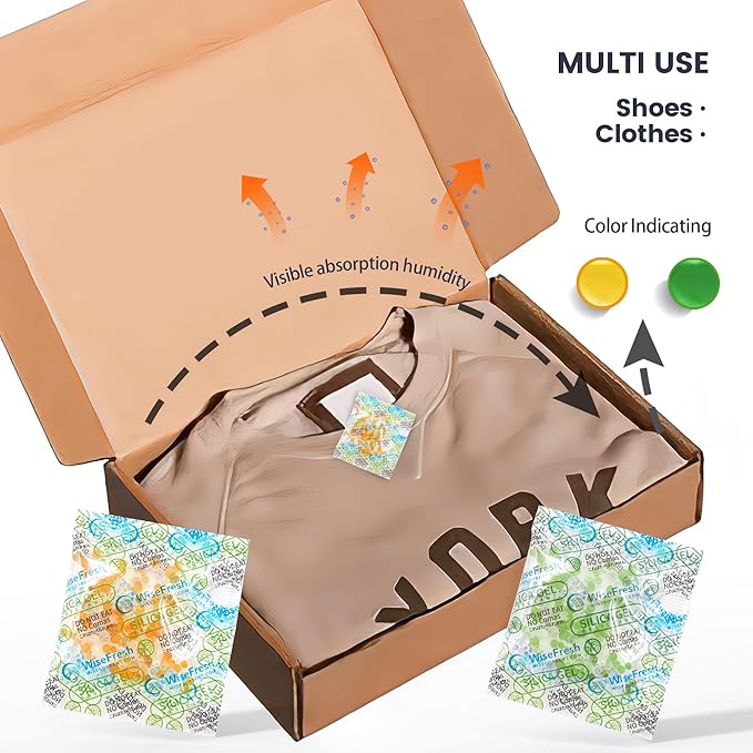 2000Pcs 2 Gram Silica Gel Desiccant Packs, Indicating Silica Gel Packets - Food Safe Moisture Absorbers for Storage