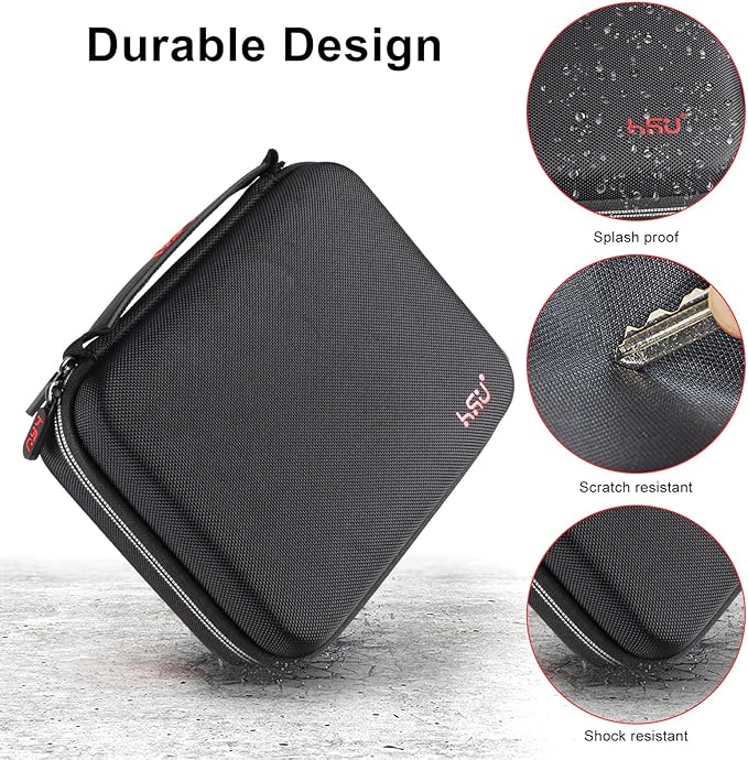 HSU Middle Protective Carrying Case for GoPro Hero 13, 12, 11, 10, 9, 8, 7, 6, 5, 4 Black and Accessories, Compact and Safe Action Camera Travel Storage Solution for Adventurers
