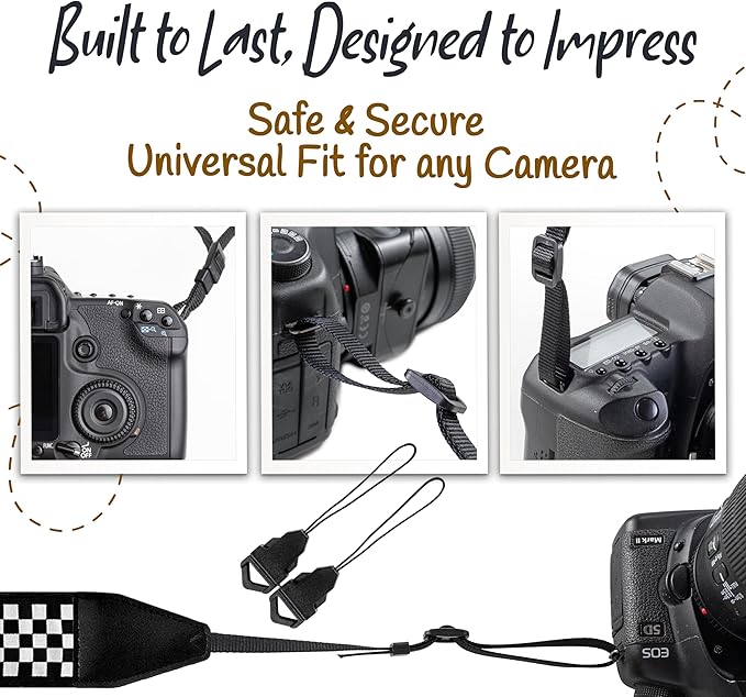 Art Tribute Camera Strap for All DSLR and Mirrorless Cameras. Add Your Name Or Initials Make It a Personalized Gift
