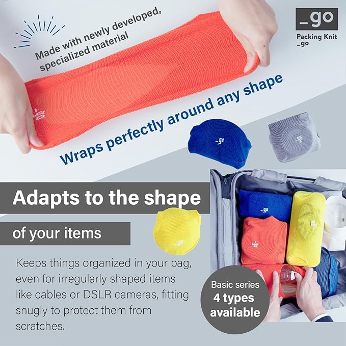PACKING KNIT_GO Cable Organizer, Circle, Made in Japan, Yellow