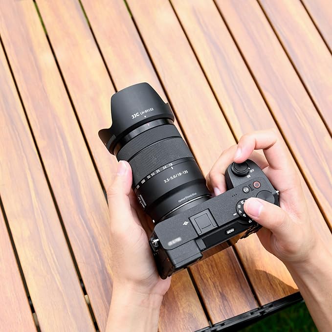 JJC ALC-SH153 Bayonet Reversible Lens Hood for Sony E 18-135mm f/3.5-5.6 OSS Lens, ALCSH153 Lens Hood for Sony SEL18135, Replaces Sony ALC-SH153 Lens Hood