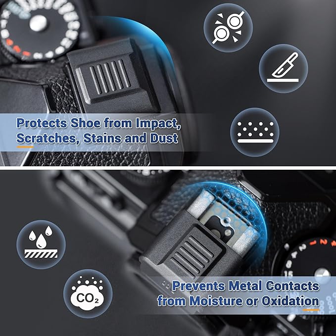 JJC 2Pack Hot Shoe Cover Cap for Nikon Z50 II Z5 II Z6 III Z6 II Z7 II Z8 Zfc D7500 D7000 D5500 D3500 D750 D610 D90 Camera, Full Shoe Mount Protection Design for Anti-Scratch and Dustproof