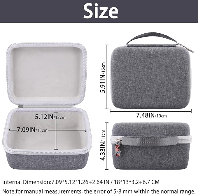 khanka Hard Carrying Case for Polaroid Now 3rd Gen I-Type,Now+ 3rd,Now 2nd,Now+ 2nd Gen,Flip,Originals Now I-Type,Originals Now+,I-2,OneStep+,OneStep 2 Instant Film Camera(Grey Case)