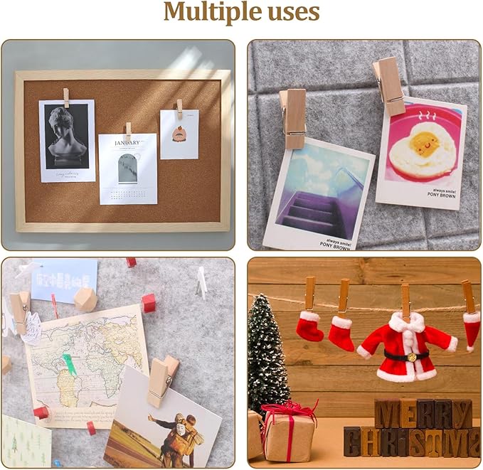 1.35 Inch Mini Clothes Pins for Photo,100 pcs Natural Wooden Small Clothes pins,Mini Photo Clips Ideal for Crafts, Decorations and DIY Project