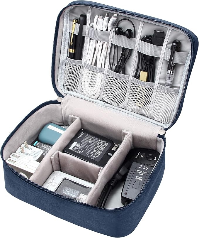 VOCUS Electronics Organizer Travel Cable Organizer Bag for Electronics Accessories, Portable Tech Carring Large Storage Case for Charger, Cord, Power Bank, Hardware