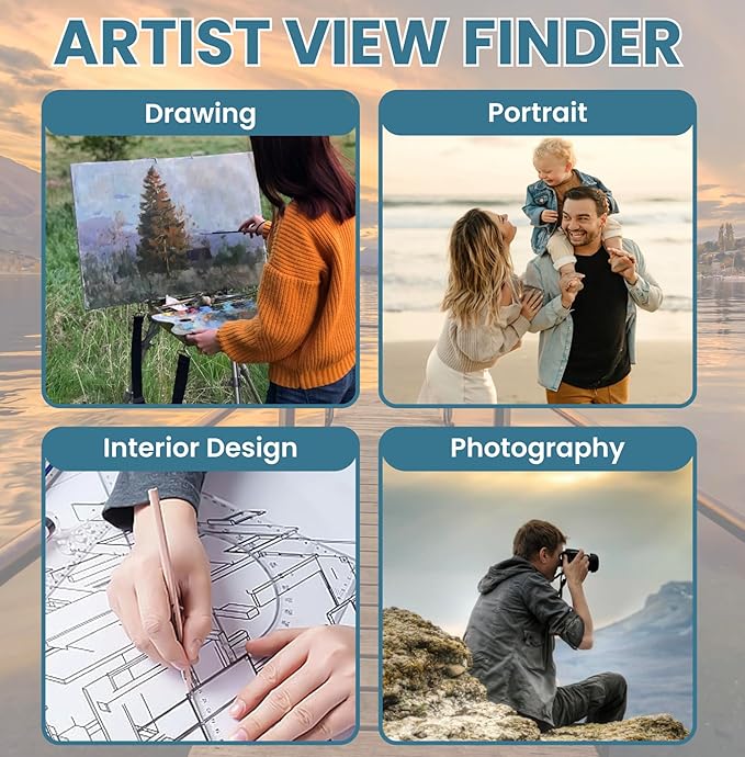 BLUKSYBU ViewFinder & Color Isolation ViewCatcher Sliding Mechanism - Custom Viewfinder & View Finder for Artists | Artist Viewfinder for Painting & Sketching