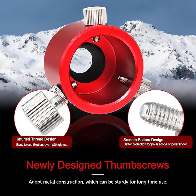 Astromania Polar Scope Metal Adapter for Right Angle Viewfinder - Mount Angled Finder on Polar Finder of Most Common Mounts, Makes Polar Alignment at Breeze and More Comfortable