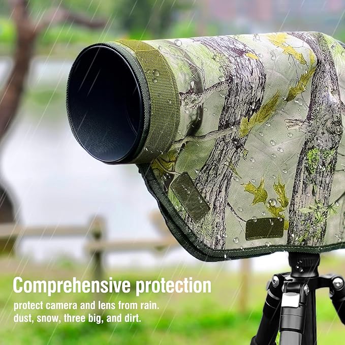 Camera Rain Cover with Openable Viewing Window & Strap Mountable Design,Waterproof Camera Raincoat Sleeve Protector (M)