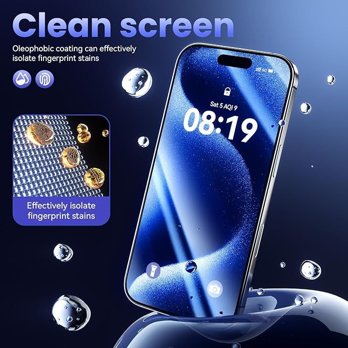 Fonowlo 3 Pack Screen Protector for iPhone17 Pro Max【6.9" 】,iPhone 17promax Screen Protector with 1-Second Auto-Install,9H Hardness, Military-Grade Shatterproof, Full Coverage, HD Clear Glass film,Case Friendly