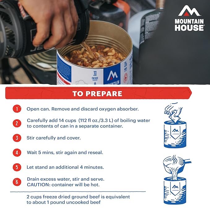 Mountain House Ground Beef #10 Can | Freeze Dried Survival & Emergency Food | Gluten-Free | 22 Servings