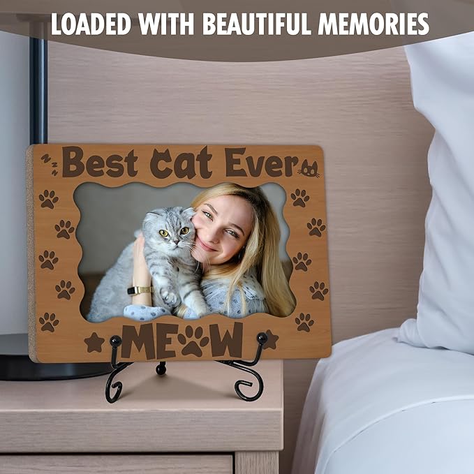 Wooden Picture Frame, Handcrafted You Had Me at Woof Wood Frame with Stand, Birthday Unique Gift for Dog Owners, Perfect for Pet Lovers, Home Tabletop Display, Fits 4 x 6 Inch Photo(Dark Brown)-A30