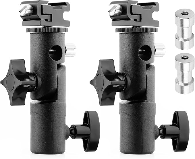 2Pack Anwenk Camera Flash Speedlite Mount Swivel Light Stand Bracket with Umbrella Reflector Holder for Camera DSLR Nikon Canon Pentax Olympus and Other DSLR Flashes Studio Light LED Light